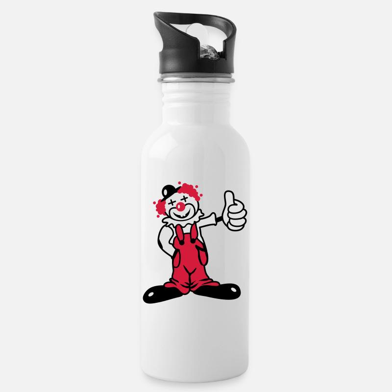Un clown drôle - Gourde avec paille intégrée - blanc