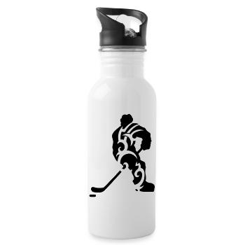 Hockey tribal - Gourde avec paille intégrée - blanc - Droite