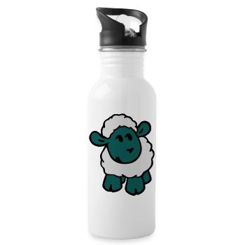 Schaf - Trinkflasche mit integriertem Trinkhalm - Weiß - Rechts