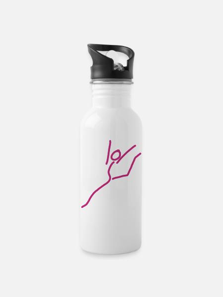 iYpsilon Sprung - Trinkflasche mit integriertem Trinkhalm - Weiß