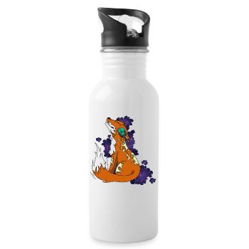 Limitierte Edition Fuchs - Kindermotive - Trinkflasche mit integriertem Trinkhalm - Weiß - Rechts