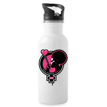 Girl-Power-Spirit-01-customizable - Gourde avec paille intégrée - blanc - Droite