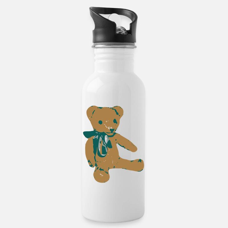 Teddy Bear - Gourde avec paille intégrée - blanc