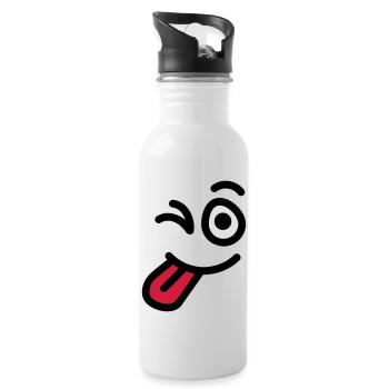 wink_face - Gourde avec paille intégrée - blanc - Droite