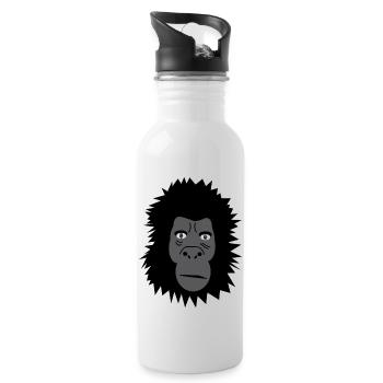 Gorilla - Gourde avec paille intégrée - blanc - Droite