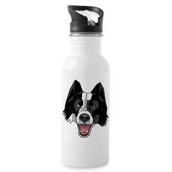 Laika aus Jakutien - Bogdan - Trinkflasche mit integriertem Trinkhalm - Weiß - Rechts
