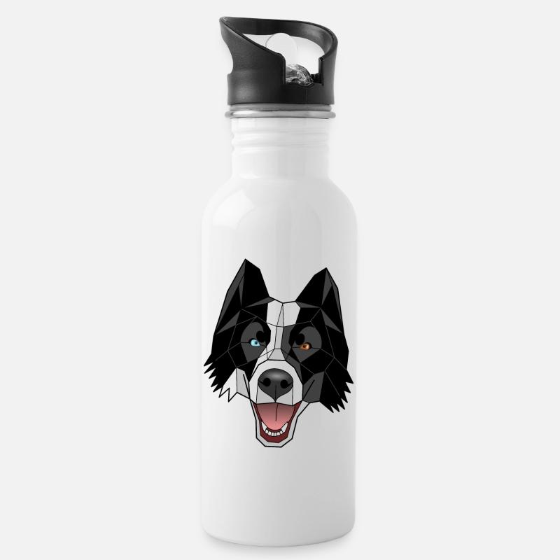 Laika aus Jakutien - Bogdan - Trinkflasche mit integriertem Trinkhalm - Weiß