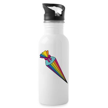School Cone Sugar Cone - Water bottle with straw - white - Right