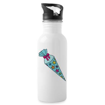Sugar Cone School Cone - Water bottle with straw - white - Right