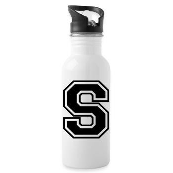 s - Trinkflasche mit integriertem Trinkhalm - Weiß - Rechts