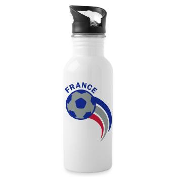 Football Logo France - Water bottle with straw - white - Right