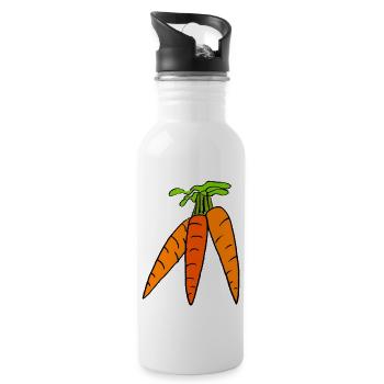 carrots - Water bottle with straw - white - Right