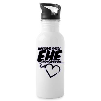 bachelor party wedding shower wedding - Water bottle with straw - white - Right