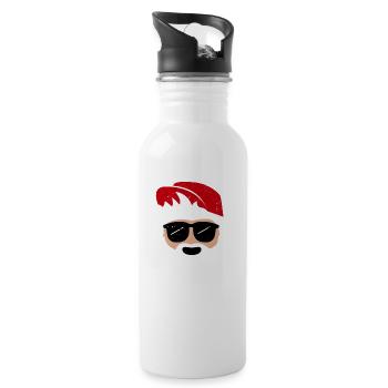 Funny Santa 2018 - Yo Yo Yo! Christmas 2018 Shirt - Water bottle with straw - white - Right