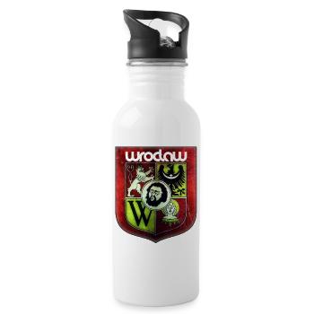 Breslau - Polen - Trinkflasche mit integriertem Trinkhalm - Weiß - Rechts