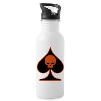 poker skull - Gourde avec paille intégrée - blanc - Droite