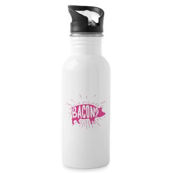 Whats Shakin Bacon - Water bottle with straw - white - Right