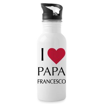 ICH LIEBE DAD FRANCESCO - Trinkflasche mit integriertem Trinkhalm - Weiß - Rechts