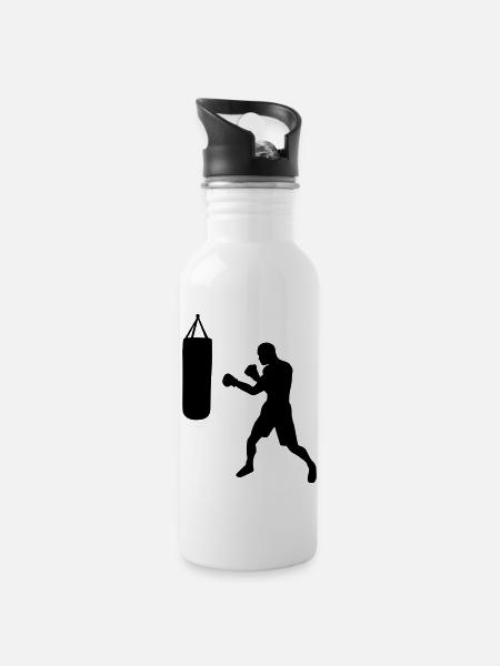 Boxe - Gourde avec paille intégrée - blanc