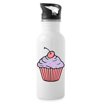 Cupcake - Water bottle with straw - white - Right