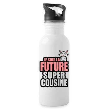 je suis la future super cousine - Gourde avec paille intégrée - blanc - Droite