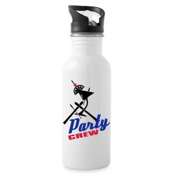 apres_ski_party_crew_3c - Trinkflasche mit integriertem Trinkhalm - Weiß - Rechts