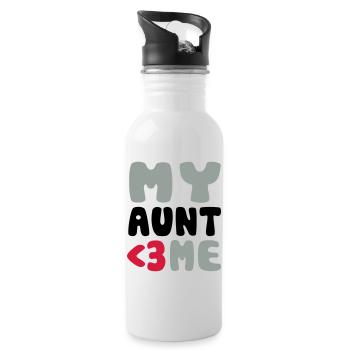My aunt loves me - Ma tante m'aime - Gourde avec paille intégrée - blanc - Droite