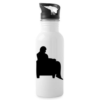 Mann sitzender Sessel Canape alt - Trinkflasche mit integriertem Trinkhalm - Weiß - Rechts