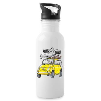 Elefantenrollschuh - Auto - Trinkflasche mit integriertem Trinkhalm - Weiß - Rechts