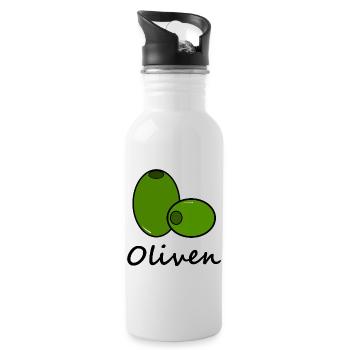 olives - Gourde avec paille intégrée - blanc - Droite