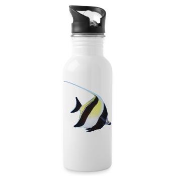 Halterfisch Meerestier Doktorfisch Ozean Geschenk - Trinkflasche mit integriertem Trinkhalm - Weiß - Rechts