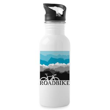 roadbike nature landscape love bike road bike - Water bottle with straw - white - Right