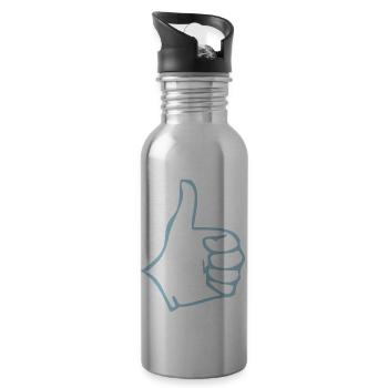 pouce ok valide - Gourde avec paille intégrée - argent clair - Droite