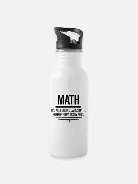 Math - Fun Until Someone Devides By Zero - Trinkflasche mit integriertem Trinkhalm - Weiß