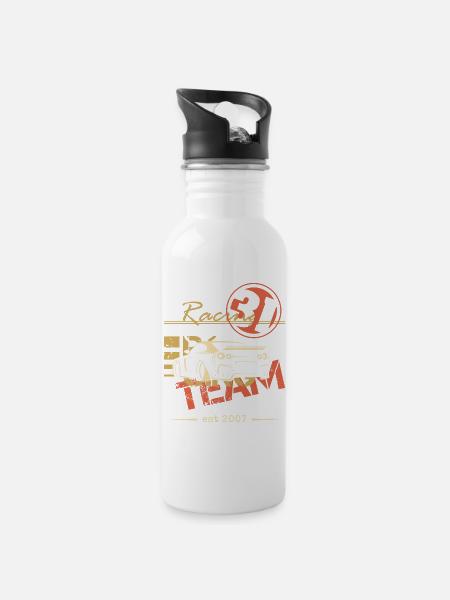 team racing gtr auto geschenkidee - Trinkflasche mit integriertem Trinkhalm - Weiß