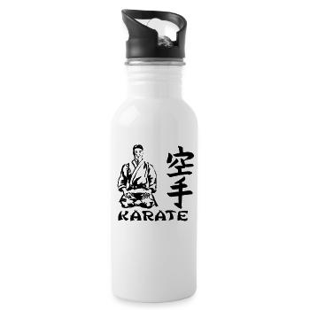 Karate - Trinkflasche mit integriertem Trinkhalm - Weiß - Rechts