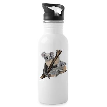 koala bear - Water bottle with straw - white - Right