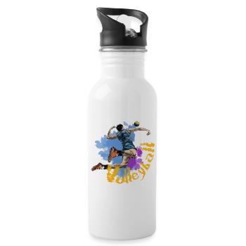 volleyball - Water bottle with straw - white - Right