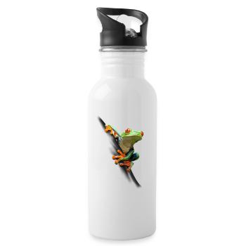 Frog - Water bottle with straw - white - Right