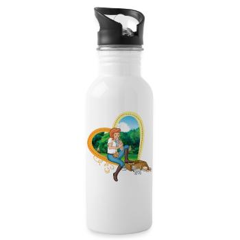 Bibi und Tina 'Tina mit Kätzchen' - Trinkflasche mit integriertem Trinkhalm - Weiß - Rechts