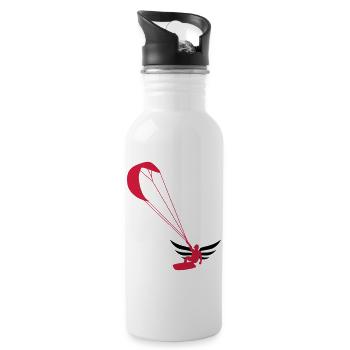 Kiteboarding Kitesurfing Kitesurf Kitesurfer Kiter - Water bottle with straw - white - Right