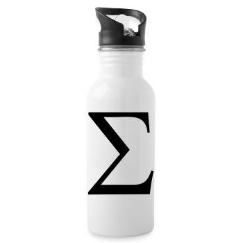 Greek Symbol - Sigma - Water bottle with straw - white - Right
