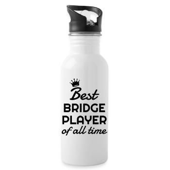 Bridge / Kartenspiel / Brettspiel / Whist - Trinkflasche mit integriertem Trinkhalm - Weiß - Rechts