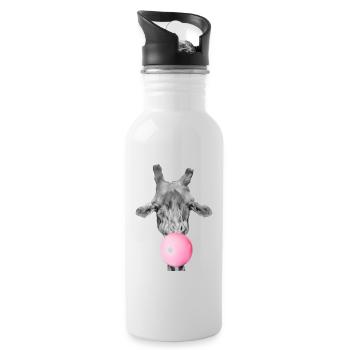 Giraffe und kaugummi - Trinkflasche mit integriertem Trinkhalm - Weiß - Rechts