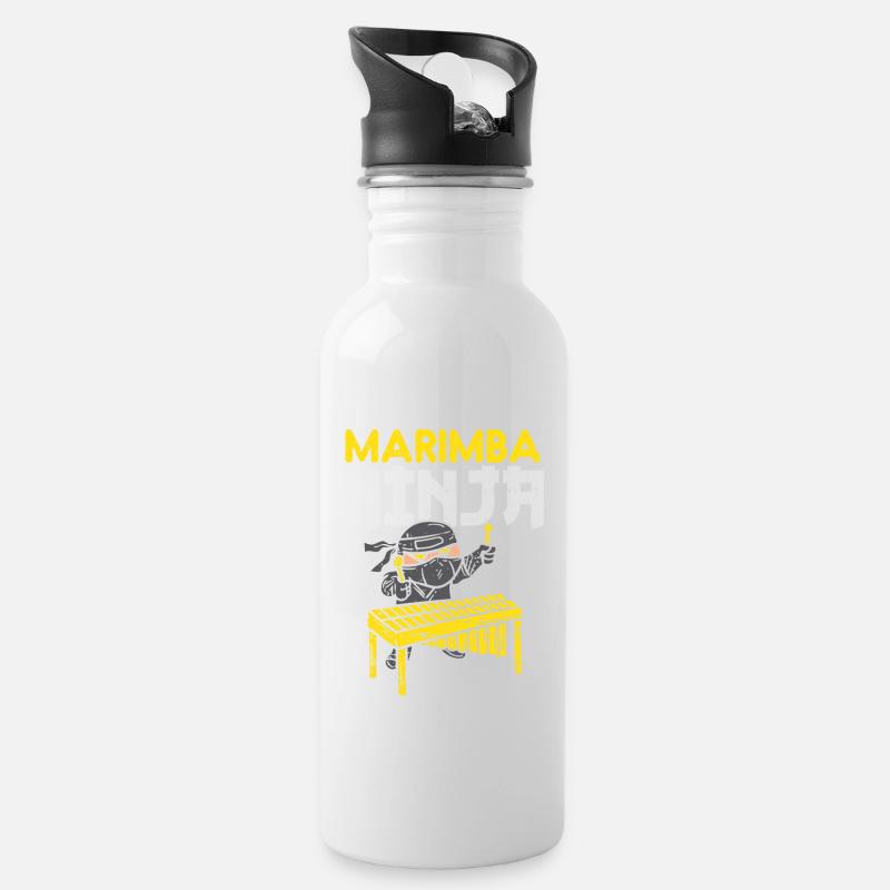 Marimba Ninja For marimba mallets - Water bottle with straw - white
