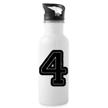4 - Trinkflasche mit integriertem Trinkhalm - Weiß - Rechts