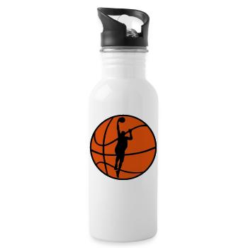 Basketball & Basketball Player - Water bottle with straw - white - Right