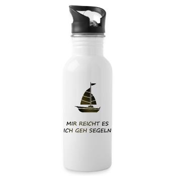 Mir Reicht Es Ich Geh Segeln - Trinkflasche mit integriertem Trinkhalm - Weiß - Rechts