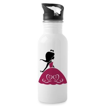 prinzessin_002 - Trinkflasche mit integriertem Trinkhalm - Weiß - Rechts