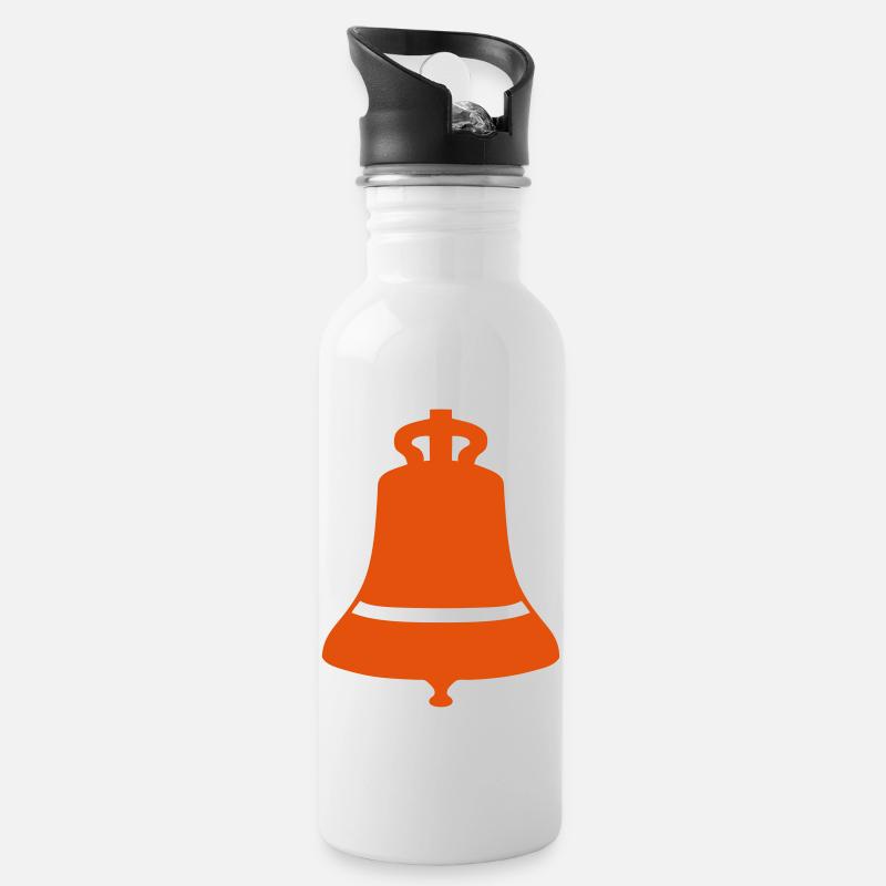 Glocke - Trinkflasche mit integriertem Trinkhalm - Weiß